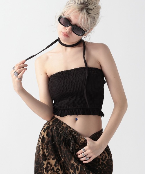 FOREVER21 チューブトップ ベアトップ 「2025SS」チョーカー付き