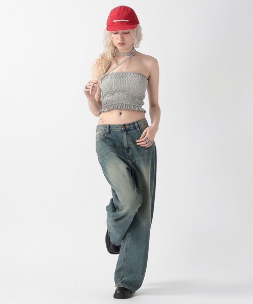 FOREVER21 チューブトップ ベアトップ 「2025SS」チョーカー付き