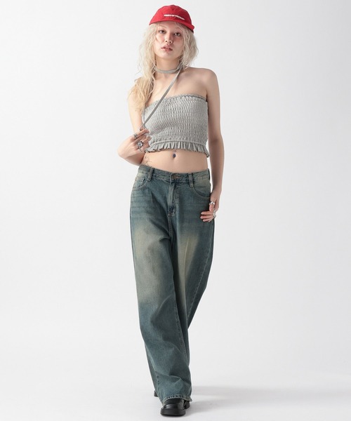 FOREVER21 チューブトップ ベアトップ 「2025SS」チョーカー付き