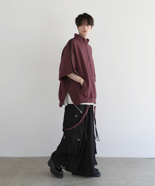 LILL カーゴパンツ ハイウエストドレープワイド袴アイレット