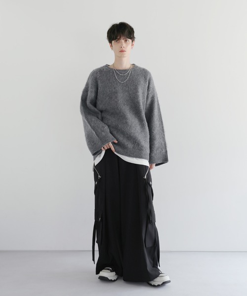 KIDILL カーゴ袴パンツ LILL（リル） カーゴパンツ ハイウエストドレープワイド袴アイレット
