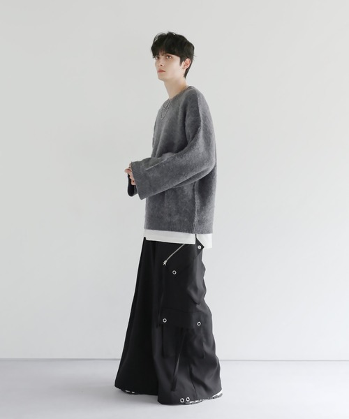 LILL カーゴパンツ ハイウエストドレープワイド袴アイレットスラント