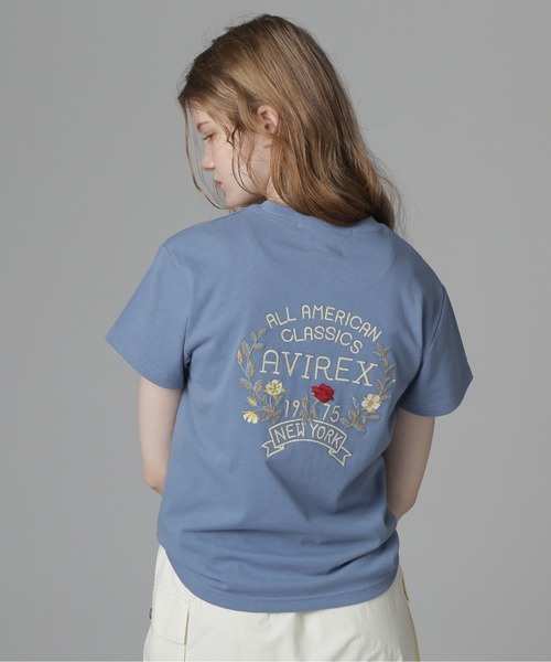 AVIREX tシャツ HAND LIKE EMBROIDERY T-SHIRT/ハンドライク刺繍