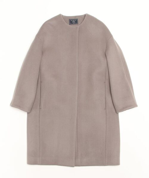 SHIPS（シップス） ノーカラーコート 38 ダークグレー レディース