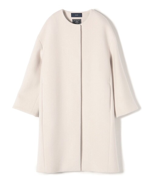 「SHIPS」 ノーカラーコート 38 ダークグレー レディース_画像3