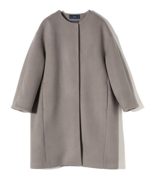 SHIPS（シップス） ノーカラーコート 38 ダークグレー レディース