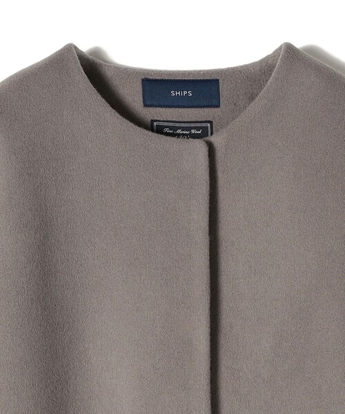 「SHIPS」 ノーカラーコート 38 ダークグレー レディース_画像6