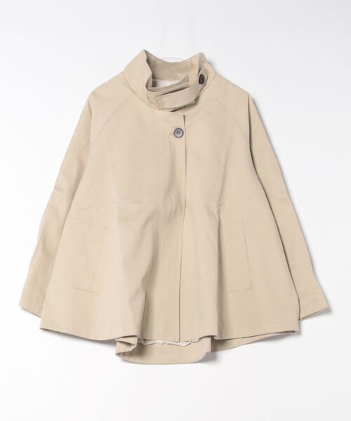 tシャツ stand collar A line coat /スタンドカラー 比翼 ラグランスリーブ Aライン コート レディース