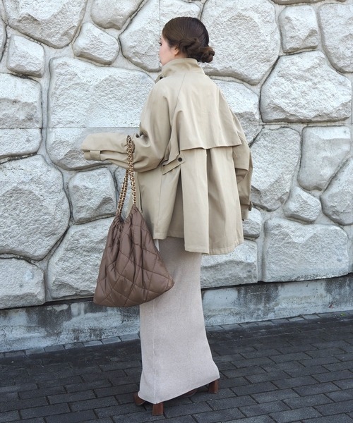 ステンカラーコート コート stand collar A line coat /スタンドカラー