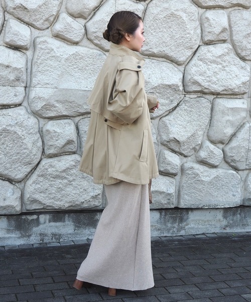 【新品未使用】MARGARETHOWELL スタンドカラー ラグランコート ステンカラーコート コート stand collar A line coat /スタンドカラー