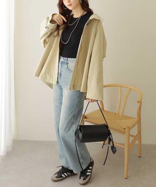 ステンカラーコート コート stand collar A line coat /スタンドカラー