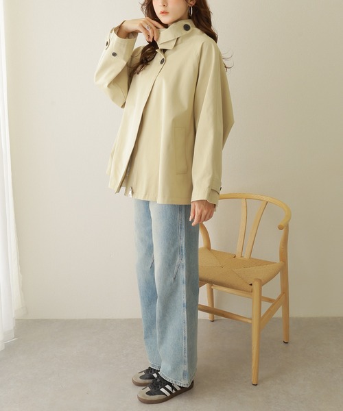 ステンカラーコート コート stand collar A line coat /スタンドカラー