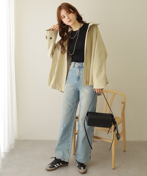 ステンカラーコート コート stand collar A line coat /スタンドカラー