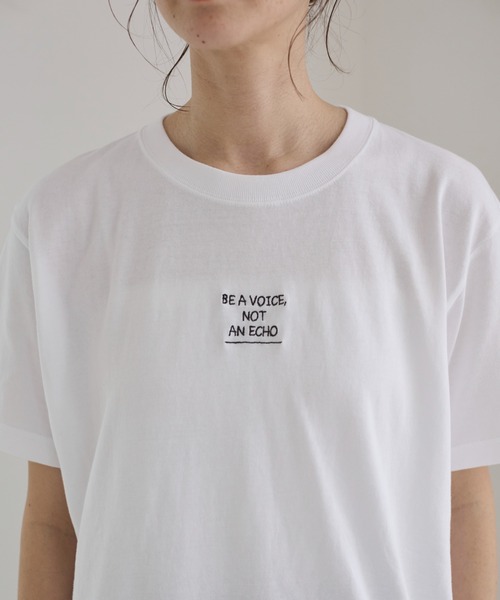 ANGIE tシャツ フロント ワンポイント 刺繍 ロゴ Tシャツ（半袖