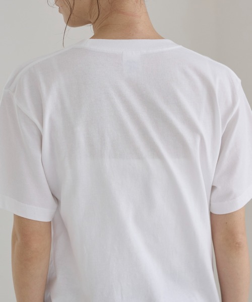 ANGIE tシャツ フロント ワンポイント 刺繍 ロゴ Tシャツ（半袖