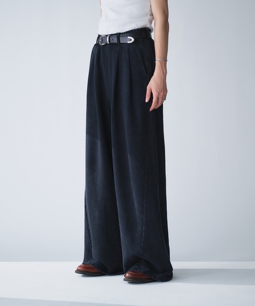 アローズ別注INSCRIREスウェットパンツ　バイカラー ワイドパンツ 黒グレー 別注】＜INSCRIRE＞スウェットパンツ
