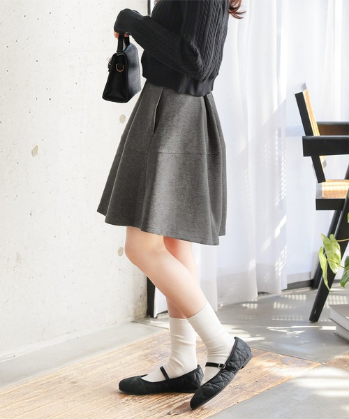 パンツ 「 低身長向けサイズ 」 ダイバーフレアキュロット レディース