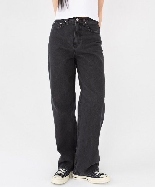 さらに100円引き◆MUAHMUAH◆WASHED WIDE DENIM PANTS ジーンズ デニム デニムパンツ A'GEM/9 × .kom 「muah muah