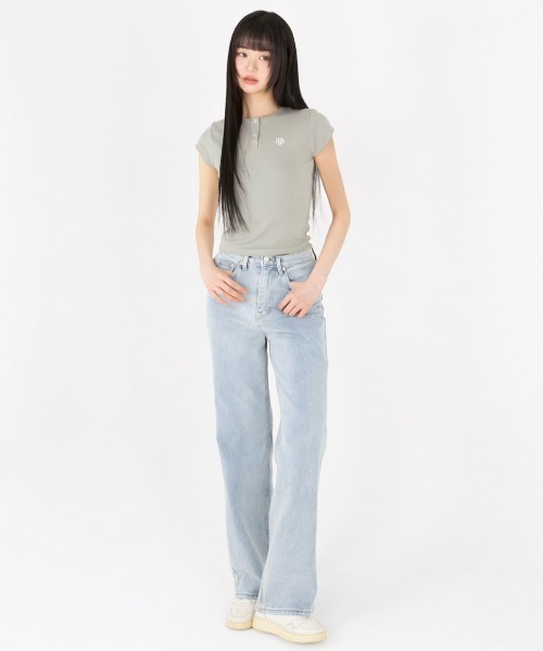 さらに100円引き◆MUAHMUAH◆WASHED WIDE DENIM PANTS ジーンズ デニム デニムパンツ A'GEM/9 × .kom 「muah muah