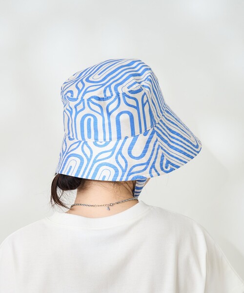 ハット　帽子　レディース　三角ロゴ FREAK'S STORE 帽子 ハット 幾何学柄紐付きハット/リボン付き柄