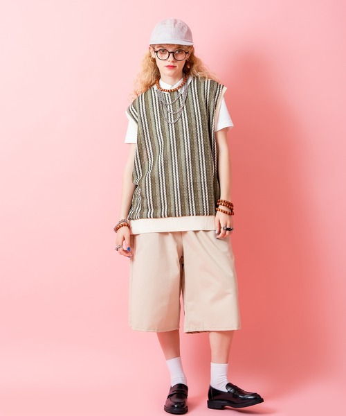 FREE STYLISTS ベスト ジレ 透かし編みサマーニットベスト