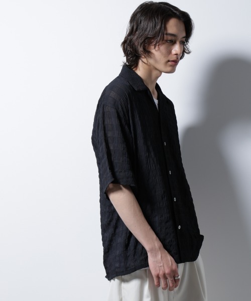 NANO universe シャツ シースルーチェックシャツ メンズ
