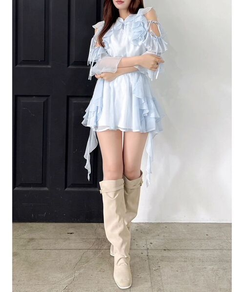 dazzlin フリル付きホワイト半袖シャツ dazzlin フリル付きホワイト半袖シャツ - メルカリ