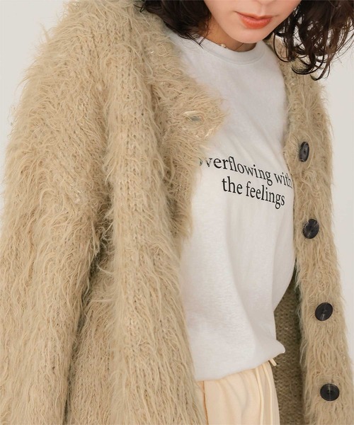 titivate（ティティベイト） カーディガン ふわふわ毛ガキニット