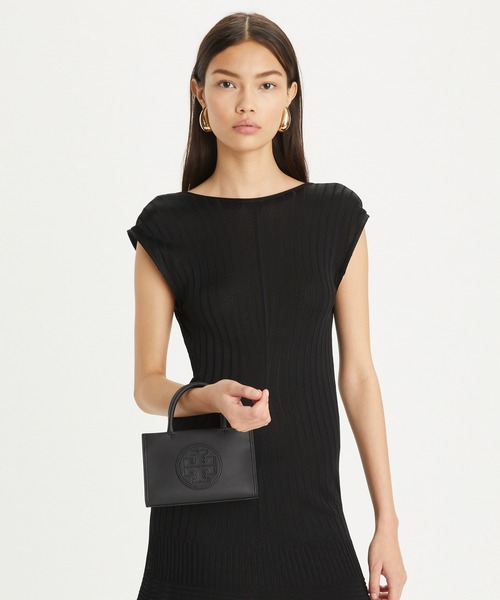 【Tory Burch トリーバーチ】ブラックレザー 2wayトートバッグ TORY BURCH トリーバーチ バッグ トートバッグ 142616 2way ミニ