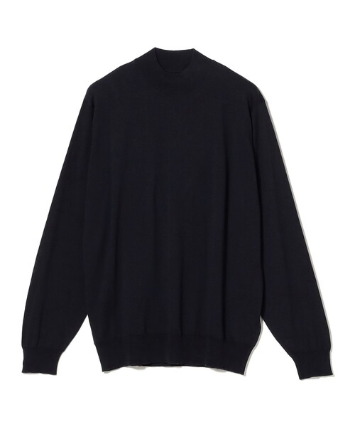 セーター ニット 「別注」JOHN SMEDLEY / ウールコットン 30ゲージ モックネックニット メンズの画像