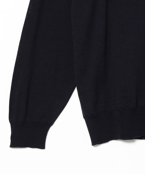 セーター ニット 「別注」JOHN SMEDLEY / ウールコットン 30ゲージ モックネックニット メンズの画像