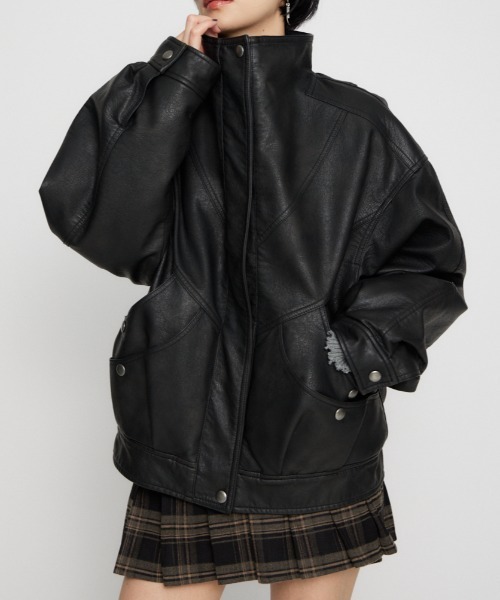 LAGUA GEM（ラグアジェム） ブルゾン アウター STAND NECK FAUX