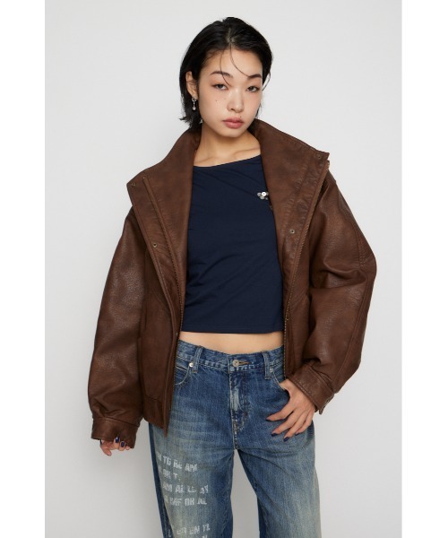 LAGUA GEM（ラグアジェム） ブルゾン アウター STAND NECK FAUX