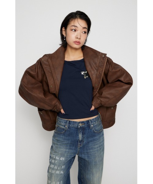 LAGUA GEM（ラグアジェム） ブルゾン アウター STAND NECK FAUX