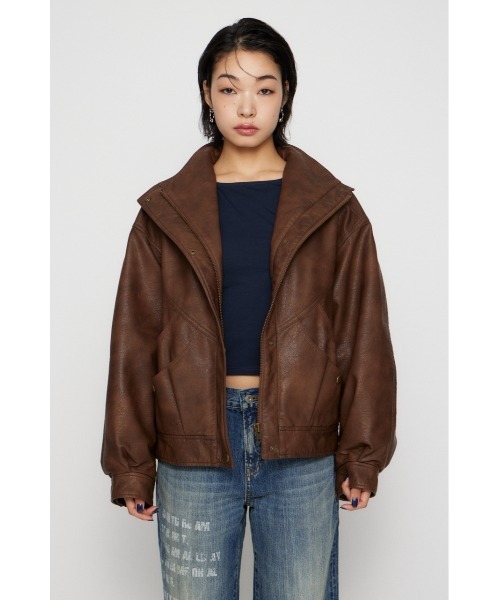 LAGUA GEM（ラグアジェム） ブルゾン アウター STAND NECK FAUX