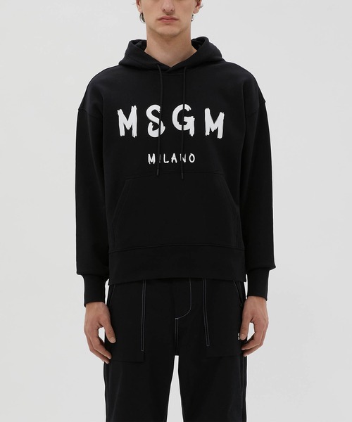 2017AW  新作✨ MSGM ロゴプリントパーカー 正規 新品 タグ付き MSGM（エムエスジーエム） パーカー ブラッシュロゴ パーカー「Basic