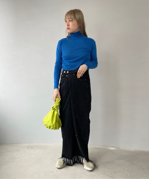 「SANSeLF」 タートルネックニット FREE ブラウン レディース_画像2