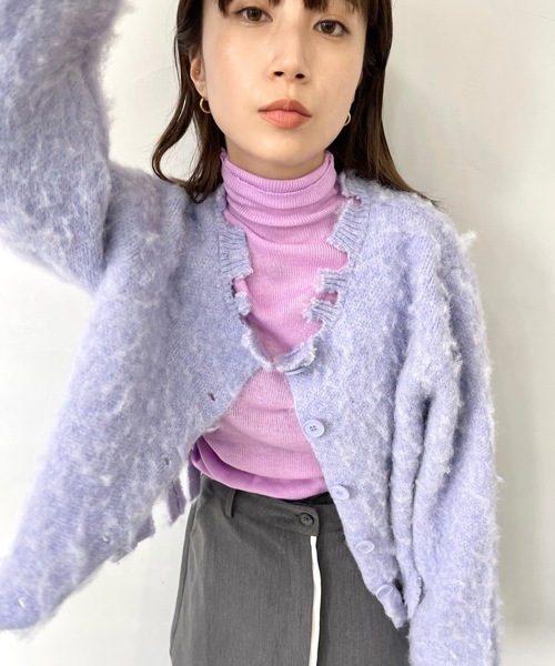 「SANSeLF」 タートルネックニット FREE ブラウン レディース_画像3