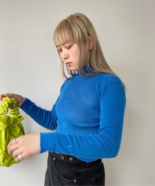 「SANSeLF」 タートルネックニット FREE ブラウン レディース_画像4