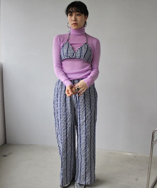 「SANSeLF」 タートルネックニット FREE ブラウン レディース_画像6