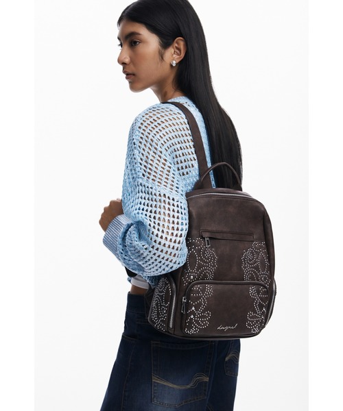 Desigual デイバック リュック スタッズ付き小型ポケットバック