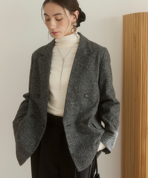 ANGIE ジャケット テーラードジャケット 「S/Mサイズ展開」ツイード