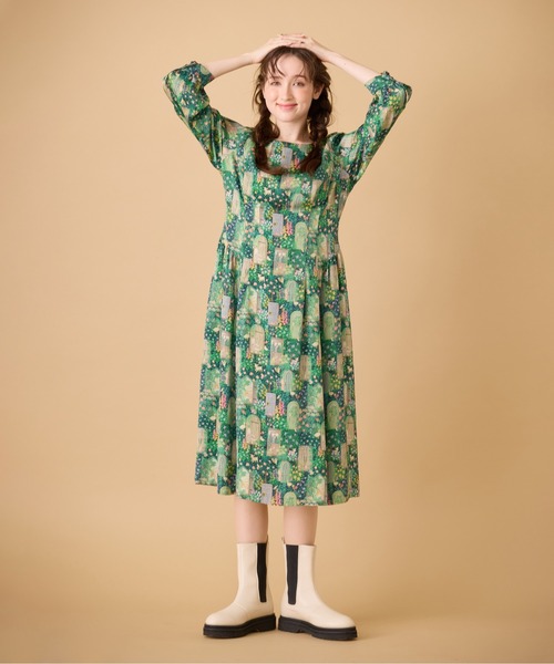 極美品 Jolly Poupee 22fabric 総柄 ワンピース　4L Jolly Poupee ワンピース 「22fabric」シークレットガーデン