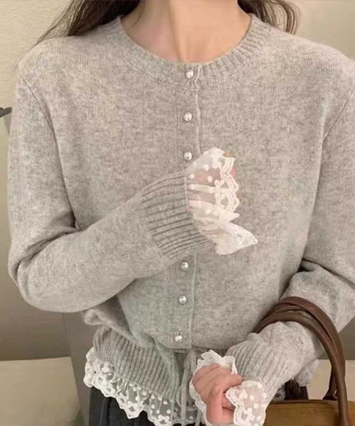 Lace Ladies（レースレディース） カーディガン パール ボタン 配