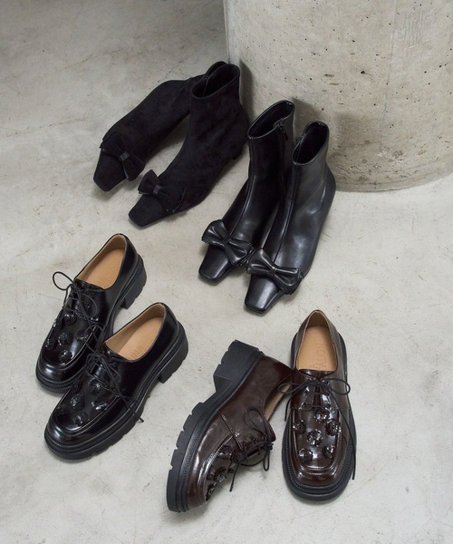 LE TALON（ル タロン） ブーツ 4.5cm2WAYリボンショートブーツ