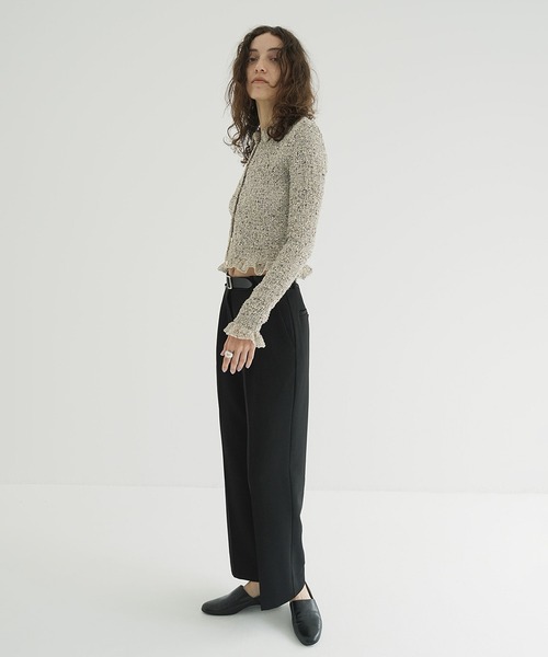 ブラウス シャツ MIX MESH GATHER SHIRT レディースの画像