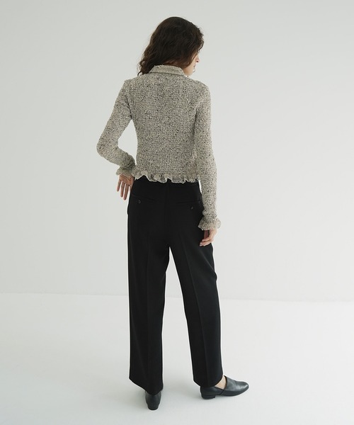 CLANE（クラネ） ブラウス シャツ MIX MESH GATHER SHIRT レディース