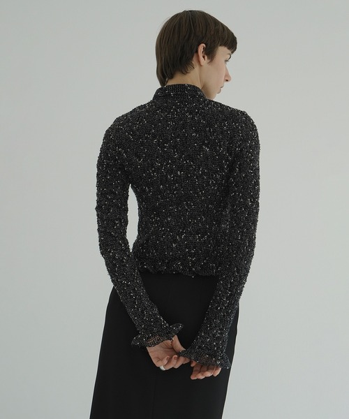 CLANE（クラネ） ブラウス シャツ MIX MESH GATHER SHIRT レディース