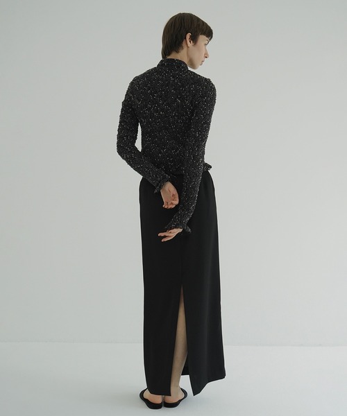 ブラウス シャツ MIX MESH GATHER SHIRT レディースの画像