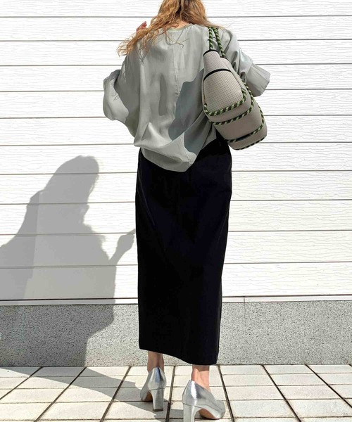 「Q」 ドルマンスリーブブラウス MEDIUM オリーブ レディース_画像3